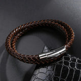 Pulseira de couro masculino castanha