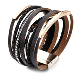 Pulseira de couro moderna tamanho único