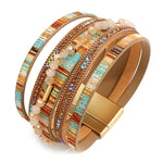 Pulseira de couro para mulheres tamanho único