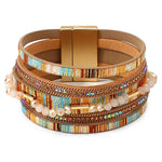 Pulseira de couro para mulheres tamanho único