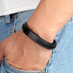 Pulseira de couro preta