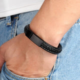 Pulseira de couro preta
