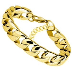 Pulseira de elos grossa ouro / 21 cm