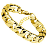 Pulseira de elos grossa ouro / 21 cm