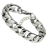 Pulseira de elos grossa prata / 21 cm