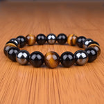 Pulseira de hematita e olho de tigre