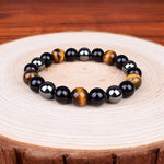 Pulseira de hematita e olho de tigre