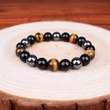 Pulseira de hematita e olho de tigre