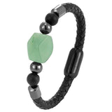 Pulseira de jade elegante preto e verde / 17 cm