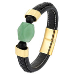 Pulseira de jade moderna preto e verde / 19 cm
