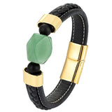 Pulseira de jade moderna preto e verde / 19 cm