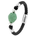 Pulseira de jade verde preto e verde / 17 cm