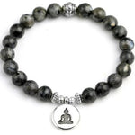 Pulseira de labradorita buda cinzento / 17 cm