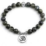 Pulseira de labradorita tibetana cinzento / 17 cm