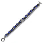 Pulseira de lápis-lazúli e aço