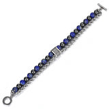Pulseira de lápis-lazúli e aço
