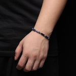 Pulseira de lápis-lazúli elegante 17 cm