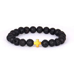 Pulseira de lava com cruz amarelo