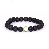 Pulseira de lava com cruz ouro
