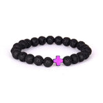 Pulseira de lava com cruz rosa