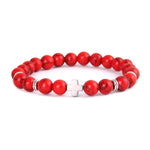 Pulseira de lava com cruz vermelho