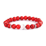 Pulseira de lava com cruz vermelho