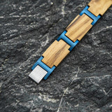 Pulseira de madeira azul valor por defeito título