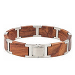 Pulseira de madeira e metal valor por defeito título