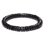 Pulseira de madeira nórdica preta preto / 17 cm