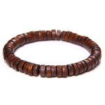 Pulseira de madeira retrô castanho / 17 cm