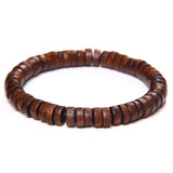 Pulseira de madeira retrô castanho / 17 cm