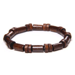 Pulseira de madeira vintage castanho / 17 cm