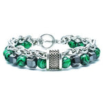 Pulseira de malaquita e aço valor por defeito título