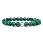 Pulseira de malaquita moderna verde / 4mm / 17 cm