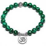 Pulseira de malaquita tibetana verde / 17 cm