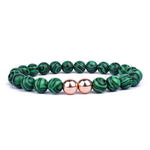 Pulseira de malaquita verde verde / 4mm / 17 cm