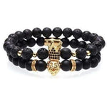 Pulseira de ónix luxo ouro / xs: 16,5 cm