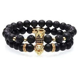 Pulseira de ónix luxo ouro / xs: 16,5 cm