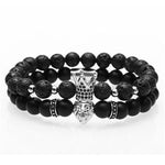 Pulseira de ónix luxo prata / xs: 16,5 cm