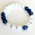 Pulseira de pedra da lua azul título por defeito