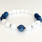 Pulseira de pedra da lua azul título por defeito