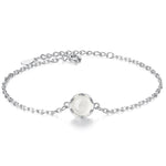 Pulseira de pedra da lua prata título por defeito