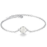 Pulseira de pedra da lua prata título por defeito