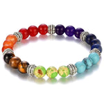 Pulseira de pedras naturais dos chakras 17,8 cm