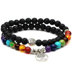 Pulseira de pedras vulcânicas chakra 35 cm
