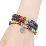 Pulseira de pedras vulcânicas chakra
