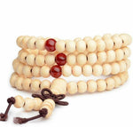 Pulseira de pérolas de madeira branca valor por defeito título