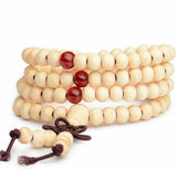 Pulseira de pérolas de madeira branca valor por defeito título