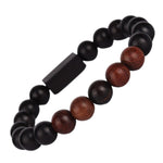 Pulseira de pérolas de madeira valor por defeito título