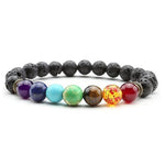 Pulseira de pérolas naturais dos chakras 7 chakras